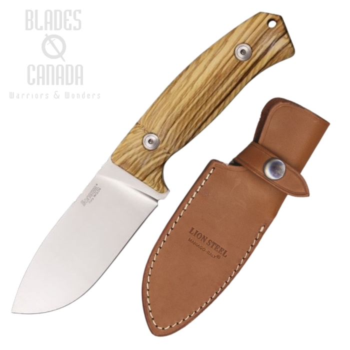 Lion Steel M3 UL Hunter Fixed Blade Knife, Niolox Steel, Olive Wood